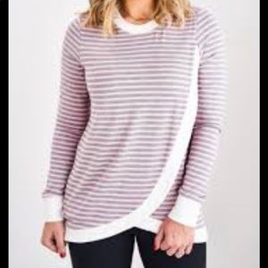 Latched Mama petal front crew neck pullover